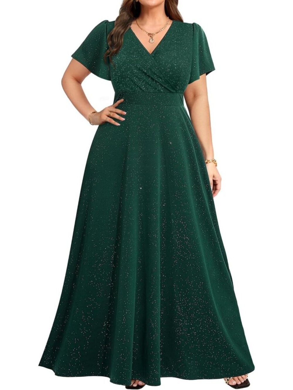 Plus Size Formal Evening Dress - Pinup Style Prom Gala Wedding Guest Gown